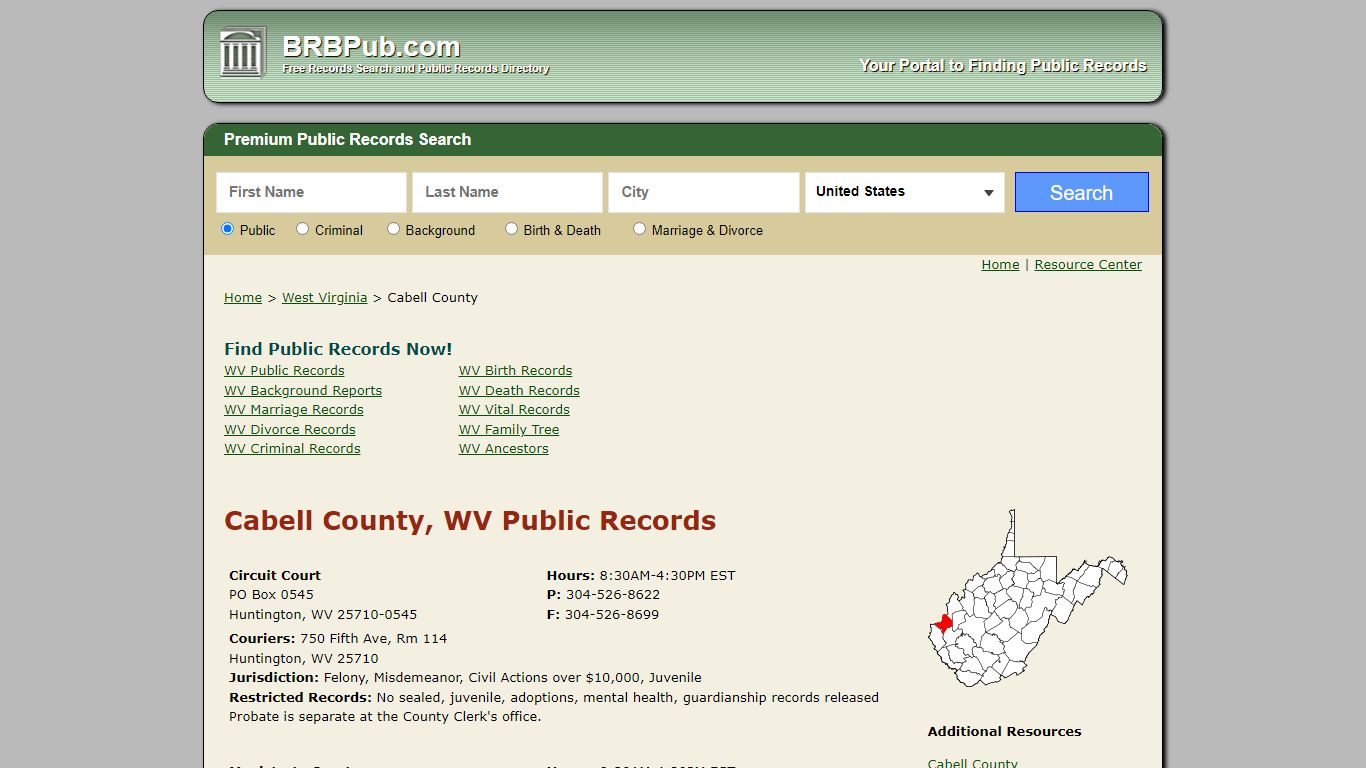 Cabell County Public Records | Search West Virginia ...