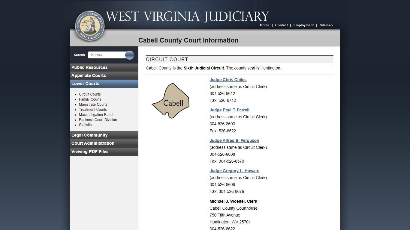 Cabell County Court Information - West Virginia Judiciary