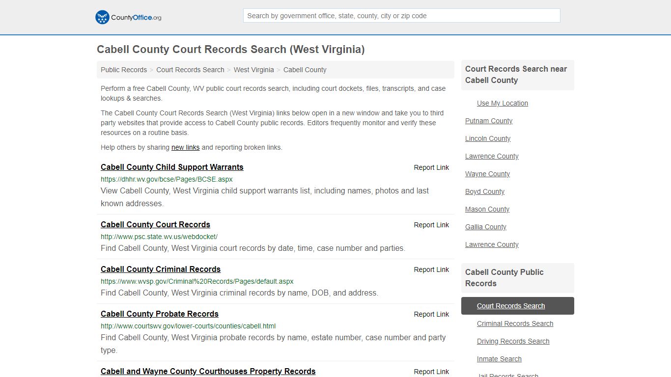 Court Records Search - Cabell County, WV (Adoptions ...